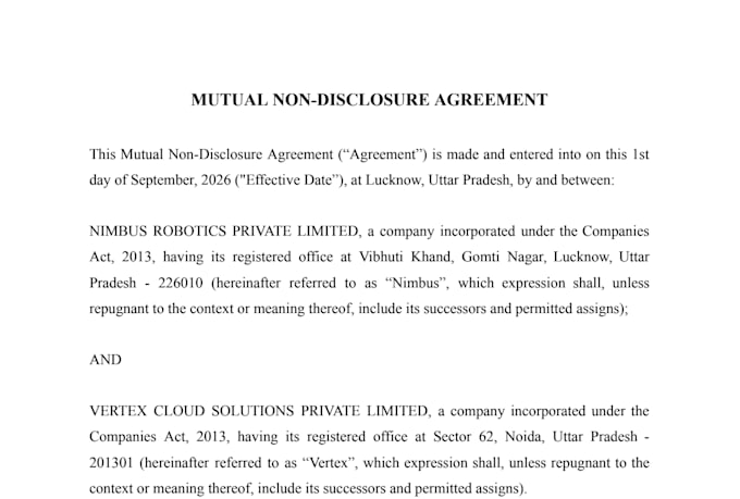 draft your nda, msa, or commercial contract